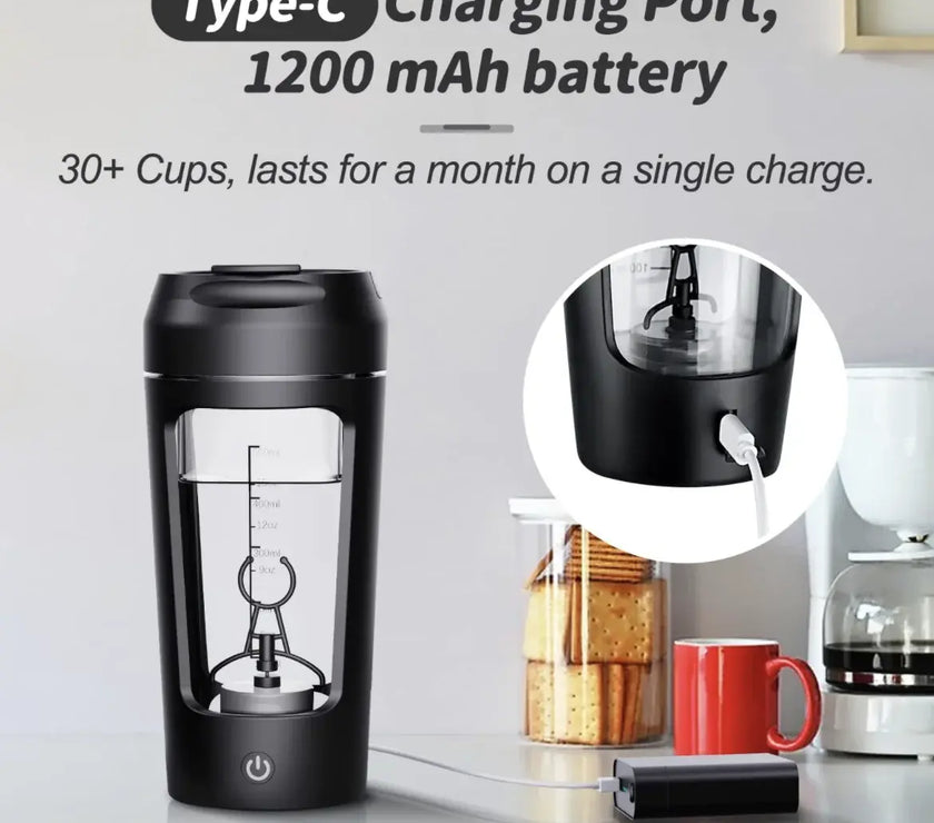 Electric Portable Whey Protein Shaker Bottle