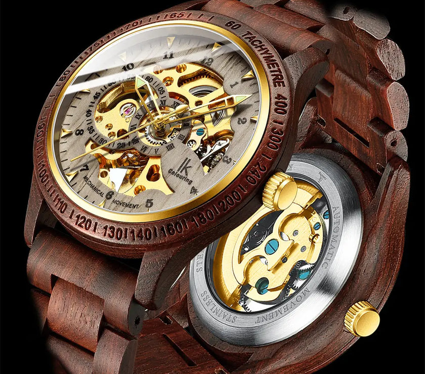 Classic Wooden Men's Mechanical Watch
